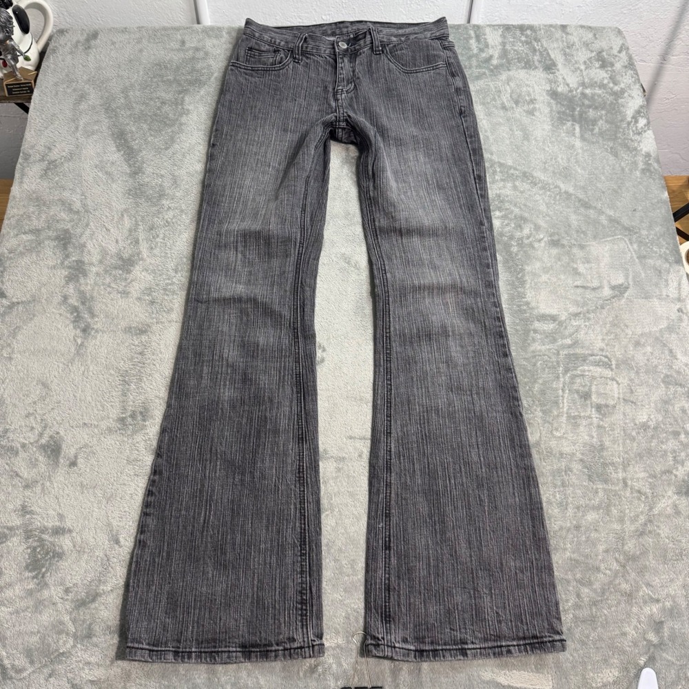 J. Galt Shanghai Grey Low Rise Flare Jeans Size S Grunge Streetwear Goth